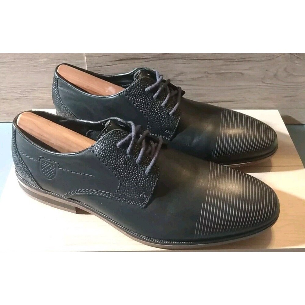 Rieker Mens Black‎ Textured Lace Up Dress Shoes Size 9.5 (42)